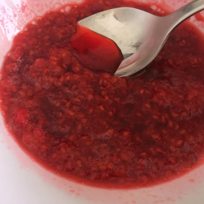 チーズケーキやアイスに 甘酸っぱいラズベリーソース レシピ 作り方 By うり にゃーこ 楽天レシピ